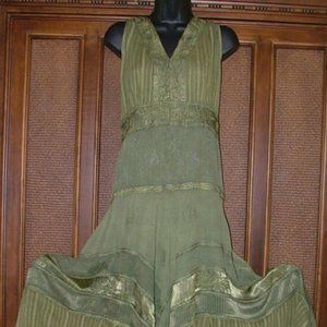 Gorgeous Mixed Material Gypsy Dress M NWT